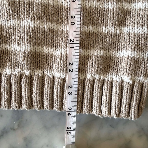 Alex Mill Harbor Striped Cotton Sweater | Men’s L/XL | Beige Ivory Winter Knit - Picture 7 of 8